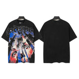 Godspeed men's short-sleeve t-shirt - washed print, hotfix rhinestone detail, streetwear style