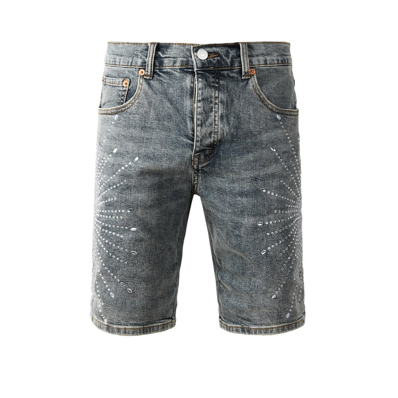 Purple Brand Denim Shorts rhinestone