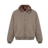 Unisex Down Jacket Winter Fleece Collar Padded Jacket Vintage Old Money Style