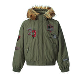 Unisex Down Jacket Men's Winter Warm Hair Collar Cotton Jacket