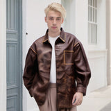 Men Jacket Retro Loose Cargo