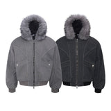 Unisex Down Jacket Men's Winter Fur Collar Padded Jacket