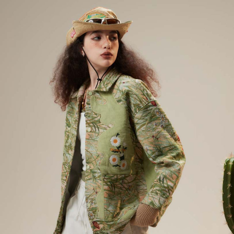 Unisex Sweater Autumn Vintage Printed Coat