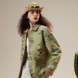 Unisex Sweater Autumn Vintage Printed Coat