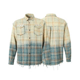 Unisex long-sleeved shirt autumretroplaidshirt