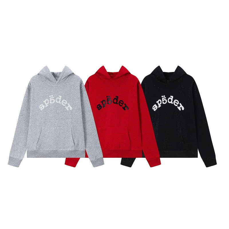 Hip-hop hoodie american style hoodie full of hot diamond fleece-linedloosecasual hooded sweatshirtoutweartrendy clothing