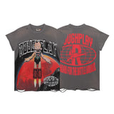 Rough play hot diamond pure cotton t-shirt g direct printing