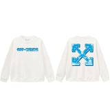 Off OW White Sweatshirt Blue 3D Cube
