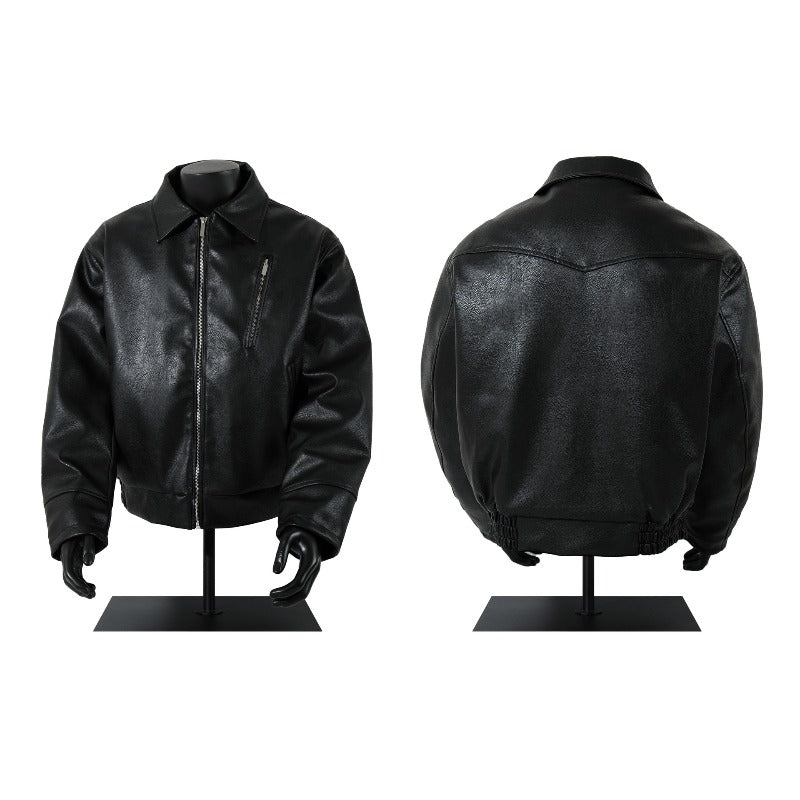 Unisex Down Jacket Men's Vintage Leather Jacket Cotton Jacket