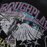 Rough play direct injection street printing hot diamond washed pure cotton t-shirt g