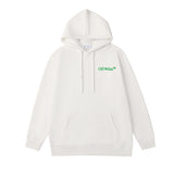 Off OW White Hoodie Green paintbrush graffiti