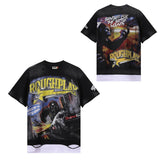 Rough play direct injection printing hot diamond washed pure cotton t-shirt g