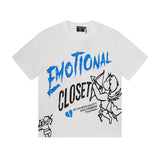 Mixed emotion men's t-shirt - short sleeve, rhinestone print, 100% cotton