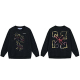 Off OW White Sweatshirt Colored lines