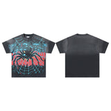 Valley t-shirt men's short-sleeved street printing hot diamond washed cotton