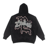Hip-hop hoodie american angel distressed hot diamond zipper cardigan hooded sweatshirtoutwear street fleece hoodie