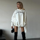 Women Sweatshirt Printed Sweater Women's Hooded Loose Autumn and Winter