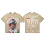 Vally men's short-sleeve t-shirt - washed, streetwear print, european & american style