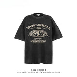American vintage street T-shirt retro men's summer loose half sleeve