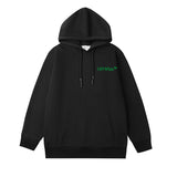 Off OW White Hoodie Green paintbrush graffiti