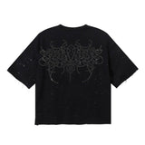 Bkys hot diamond washed pure cotton hip hop direct spray printed t-shirt g
