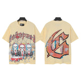 Men's youth t-shirt with rhinestone print, 100% cotton, american retro style