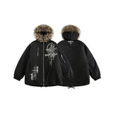 Unisex Down Jacket Men's Winter Fur Collar Jacket