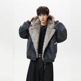 Unisex Down Jacket Winter Fleece Collar Fleece Jacket