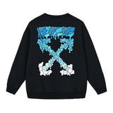 Off OW White Sweatshirt Blue dissolved water droplets