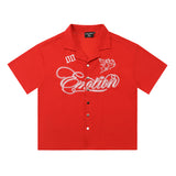 Mixed Emotion T-Shirt Embroidered Lapel Short Sleeve Shorts