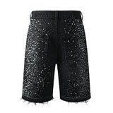 Purple Brand Denim Shorts rhinestone