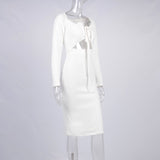 Women Dresses Fall Midriff-Baring Long Sleeve Sexy Sheath Dress