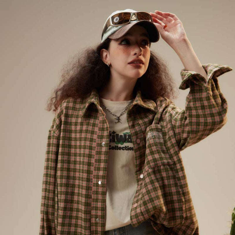 Unisex Sweater Autumn Trendy Plaid Colorblock Shirt
