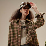Unisex Sweater Autumn Trendy Plaid Colorblock Shirt