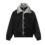 Unisex Down Jacket Winter Men's Fleece Collar Warm Padded Jacket