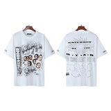 Men's short-sleeve t-shirt - washed print with hotfix rhinestones - premium cotton - high quality