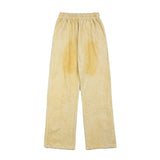 Hip-hop pants american high street straight-leg pants distressed washed retro terry loosecasual pants wide-leg pants
