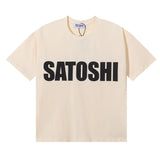 American satoshi retro print 100% cotton t-shirt