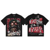 Men's t-shirt short sleeve hip hop printing g pure cotton printing hot diamond