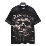 Men's t-shirt, hip-hop print, 100% cotton, printed, washed