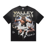 Vally men's short-sleeve t-shirt - washed, streetwear print, european & american style