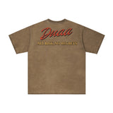Printingretrovale foreverpure cotton t-shirt washed and distressed g