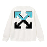 Off OW White Sweatshirt blue and white blocks