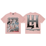 Life hustlere short sleeve t-shirt men's pure cotton street printing