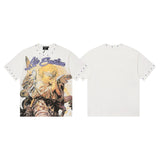 Mixed emotion cross-border t-shirt rhinestone printing g pure cotton printing