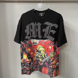 Mixed Emotion T-Shirt Alien Print Diamond Casual Loose Short Sleeve T-Shirt
