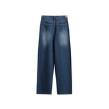 Unisex Jeans Retro Washed Loose Straight Jeans