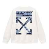Off OW White Sweatshirt Blue warning line