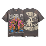 Rough play hot diamond cotton t-shirt - direct-to-garment streetwear hip-hop print
