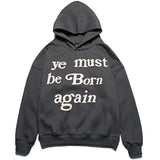 Hip-hop hoodie american kanye letter foam loose high street pullover hoodie hooded sweatshirt outwear